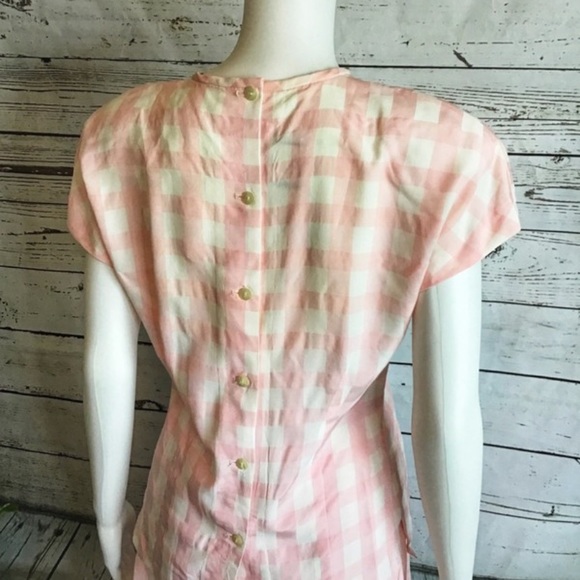 Pastel Pink Plaid Outfit VTG - Picture 5 of 7